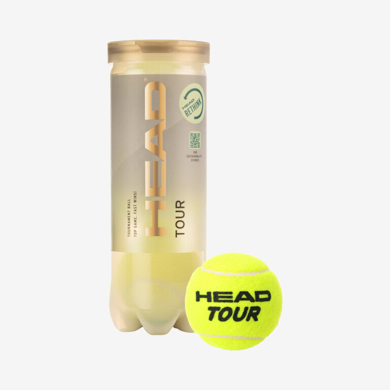 Head Tour Tennis Balls (3-Pack) - Premium Tennis Balls for Training & Match Play - Perfect for Court Practice, Tournament Use & Recreational Games