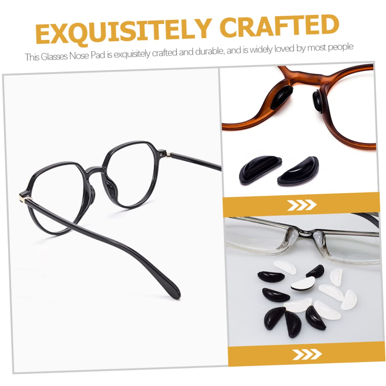 HAPINARY 10 Pairs Non-Slip Silicone Nose Pads for Glasses & Sunglasses - Comfortable Nose Cushions with Plastic Frame Repair Kit - Perfect for Reading, Driving, and Outdoor Activities