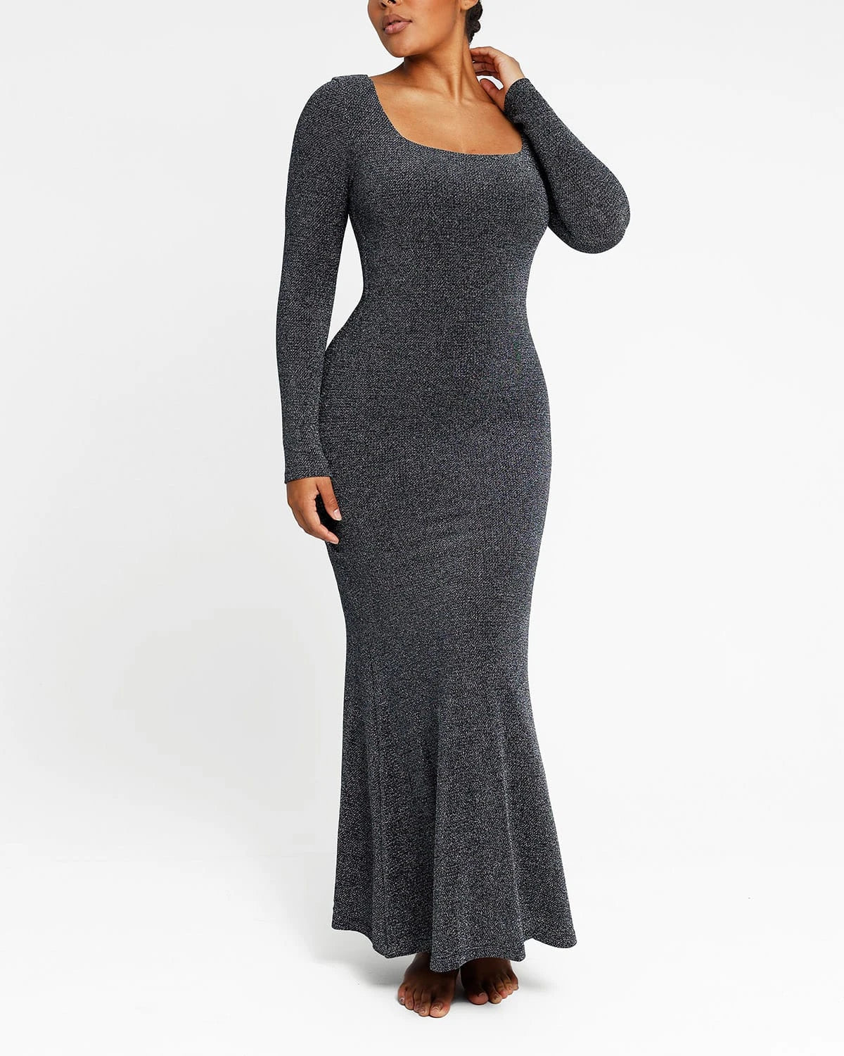Elegant Long Sleeve Mermaid Bodycon Dress for Women - Slimming Evening Gown for Parties, Weddings & Special Occasions