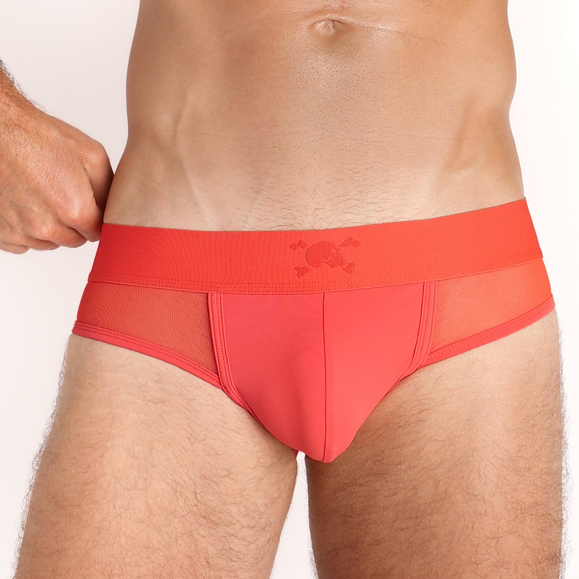 Enhance Mesh Y Jock Strap - Breathable Orange Men's Athletic Support Underwear for Running, Gym & Sports