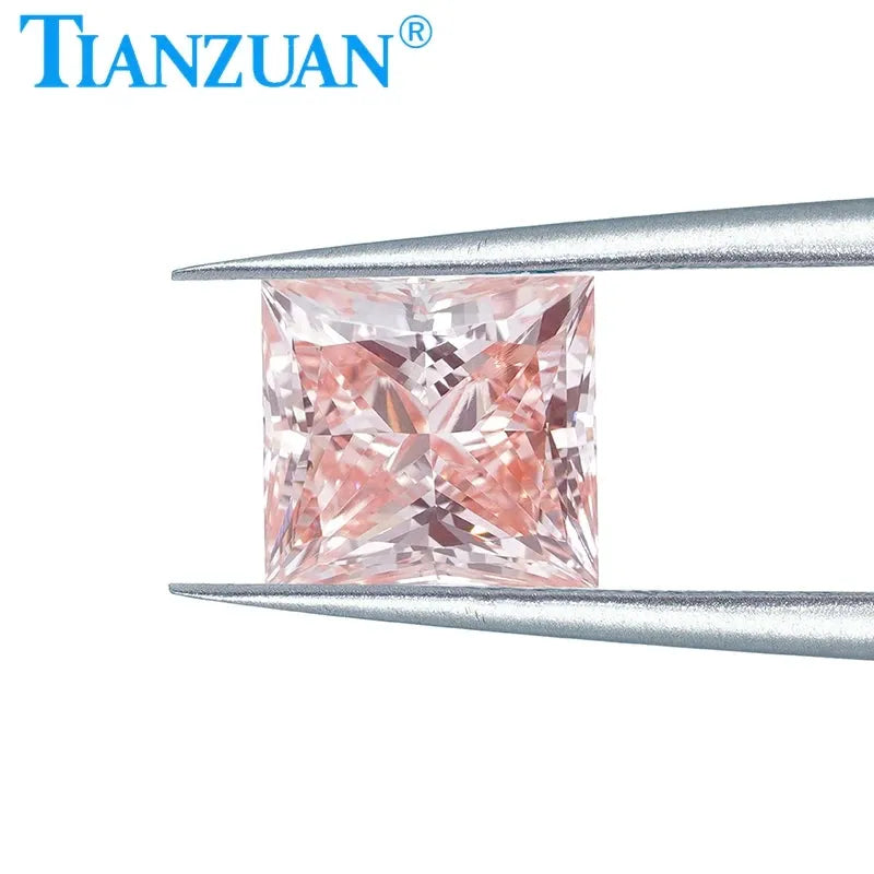 1.51CT VS1 Lab Grown CVD Diamond - Square Shape 2EX Fancy Vivid Pink Loose Gemstone with GEMID Certification | Perfect for Engagement Rings, Jewelry Making & Luxury Gifts
