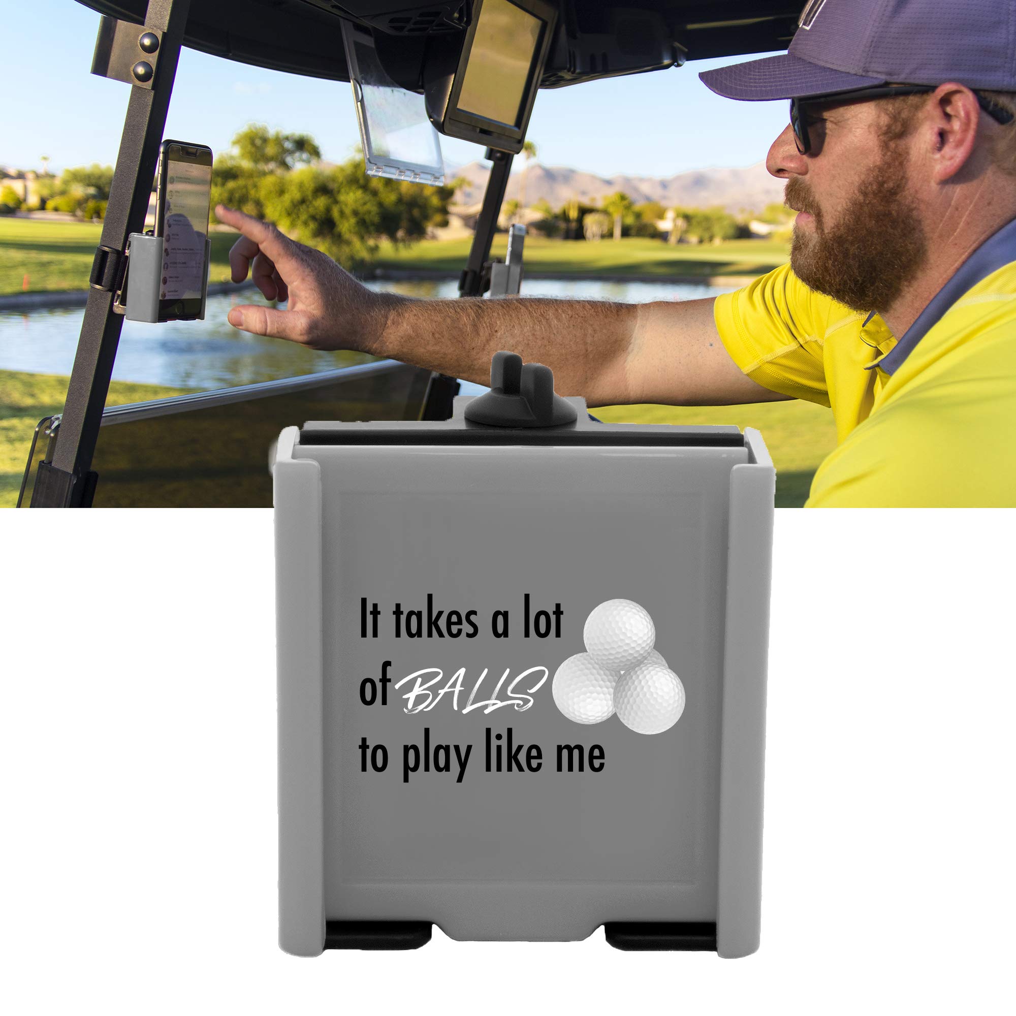 DESERT FOX GOLF Phone Caddy - Secure Golf Cart Phone Holder with Hands-Free GPS & Golf Apps - Funny Quotes Design - Perfect Gift for Golfers (Men & Women) - Ideal for Golf Courses, Driving Ranges & Outdoor Activities