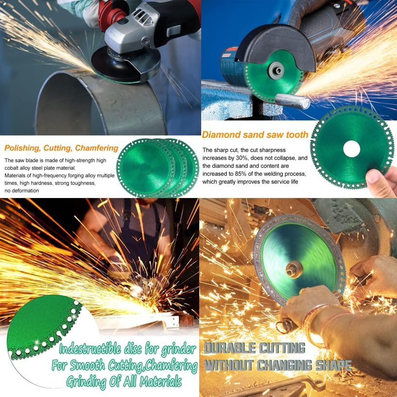 Ultra-Fine Corrugated Tile Cutting Disc - Indestructible Grinder Disk 2.0, Multi-Functional Composite Saw Blade for Fast Cutting (3 Pack) - Perfect for Metal, Wood, Tile & DIY Projects