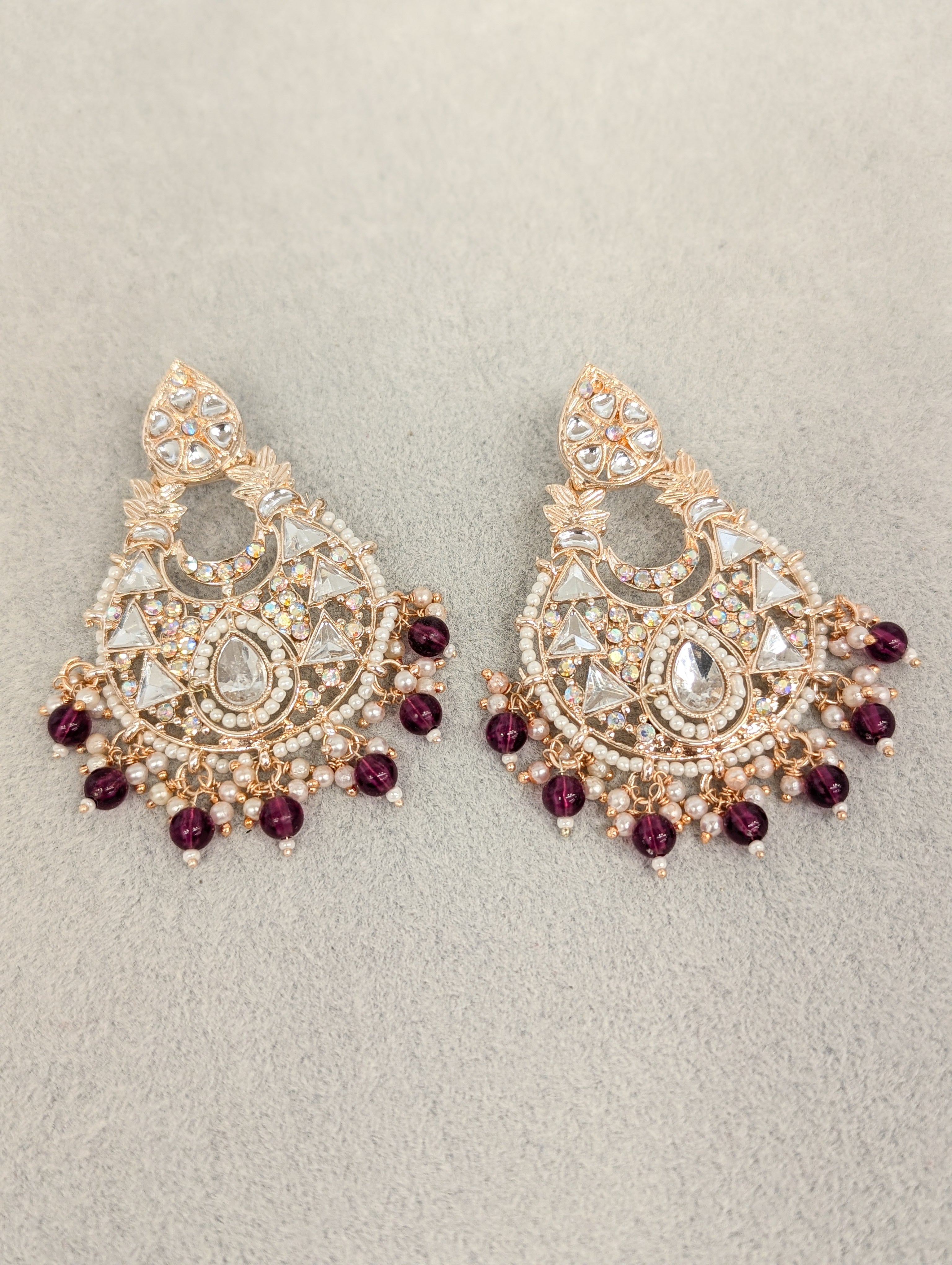 BHAVYA STONE EARRINGS for Women - Handmade Boho Chic Jewelry - Lightweight Dangle Earrings for Party, Wedding & Everyday Wear