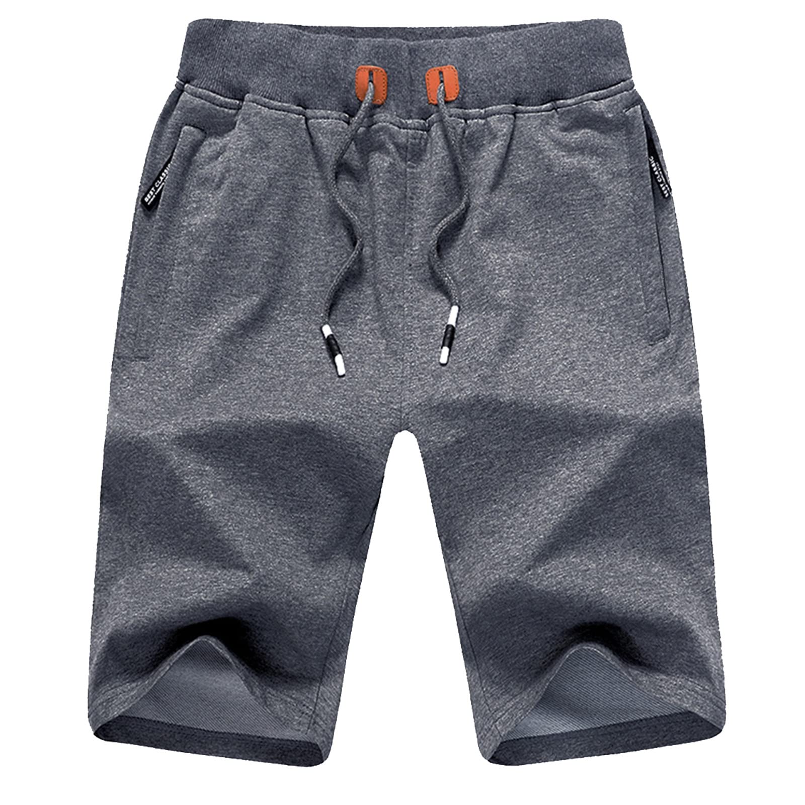JustSun Men's Casual Sports Shorts with Elastic Waist & Zipper Pockets - Lightweight Quick-Dry Athletic Shorts for Running, Gym, Workout & Outdoor Activities