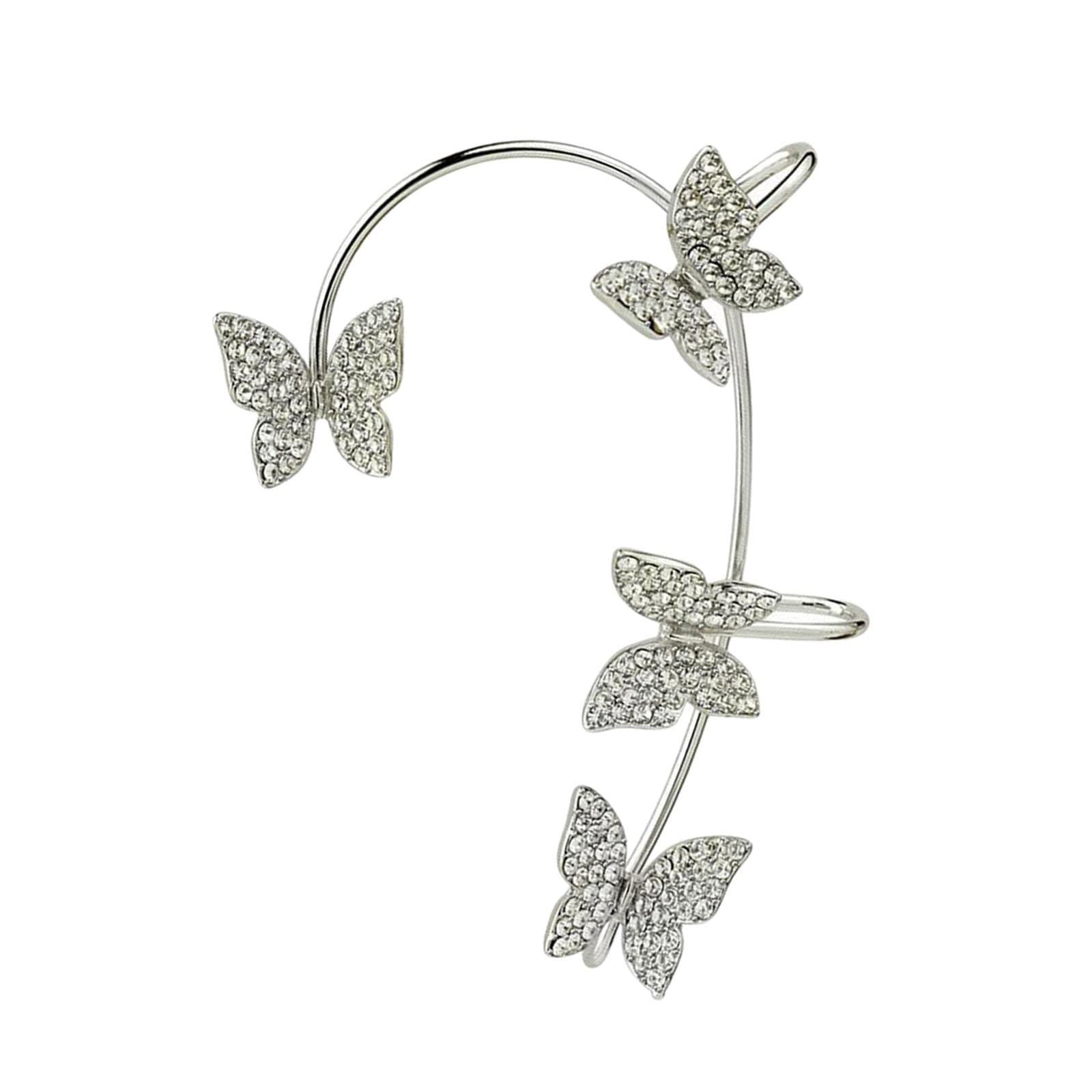 DYNWAVE Elegant Butterfly Ear Cuff Clip - Non-Piercing French Metal Earrings for Women, Perfect for Daily Wear, Parties & Special Occasions