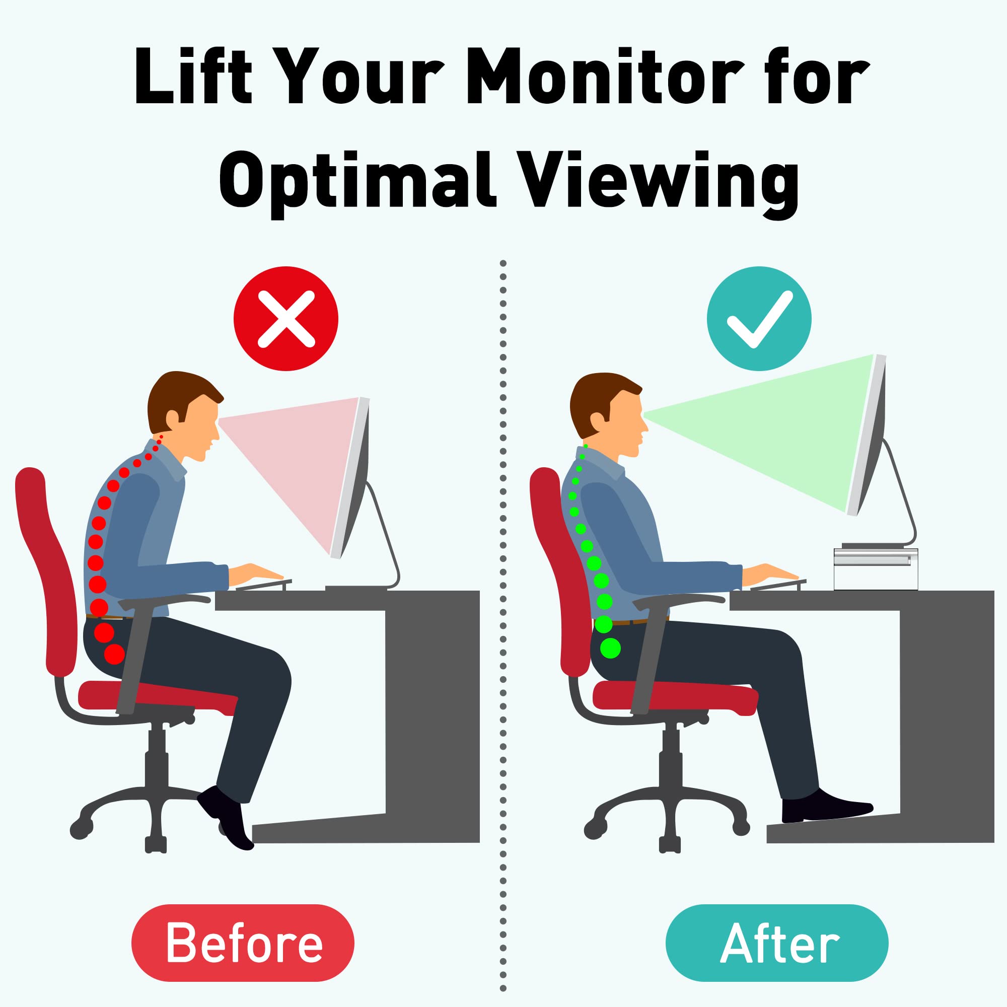 Adjustable Tablet Stand for Desk & Clear Acrylic Monitor Riser - TS-8W + MS-2 Set | Perfect for Home Office, Workstation & Digital Art Studio