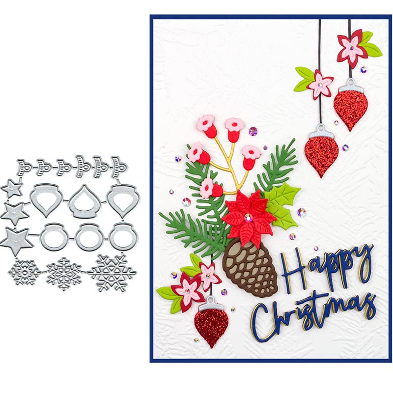 Snowflake Christmas Ball Metal Cutting Dies – DIY Embossing Stencils for Card Making, Scrapbooking & Photo Albums | Holiday Craft Supplies for Handmade Greeting Cards & Home Decor