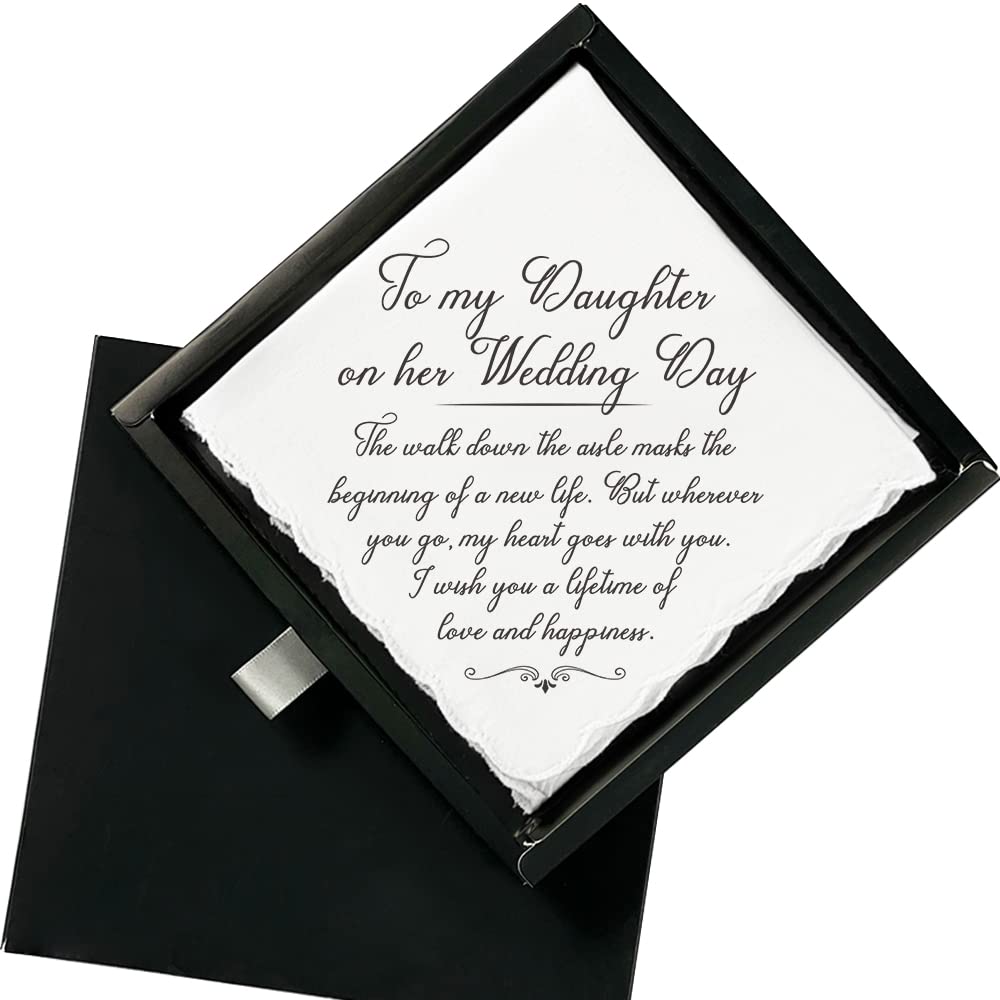 THINGLOVING Wedding Handkerchief for Parents - Elegant Keepsake Gift for Mom, Dad & Grandma - Perfect for Wedding Ceremonies, Vows and Special Moments
