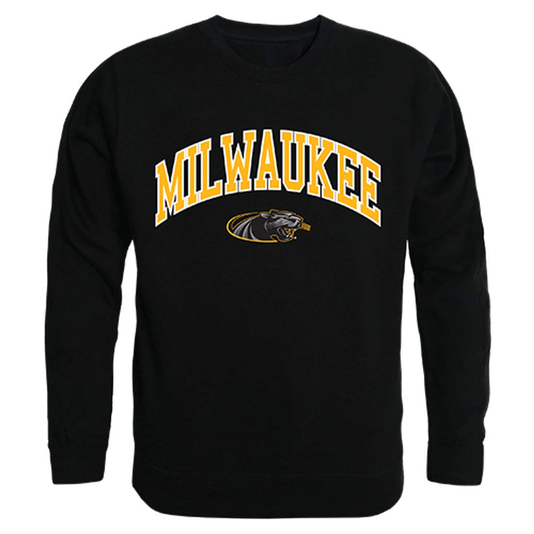 UWM Wisconsin-Milwaukee Panthers NCAA Campus Crewneck Sweatshirt - Large, Black | Comfortable College Apparel for Game Day & Campus Life