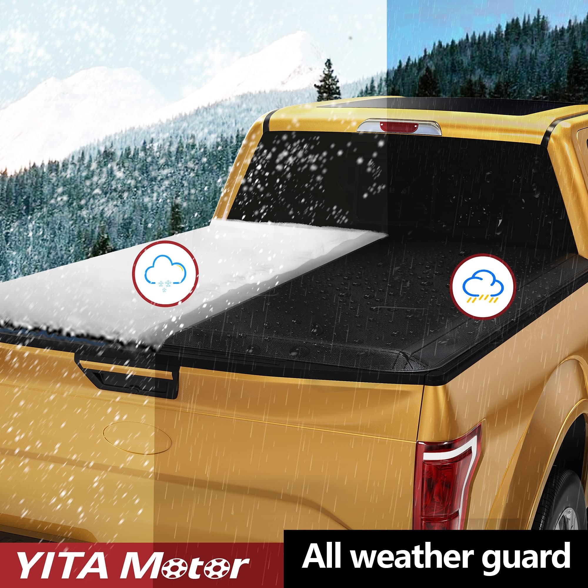 YITAMOTOR Soft Tri-Fold Truck Bed Tonneau Cover for 2003-2024 Dodge Ram 2500/3500 Fleetside 8 ft Bed (Non-Rambox) | Waterproof & Durable | Perfect for Hauling, Camping & Outdoor Adventures