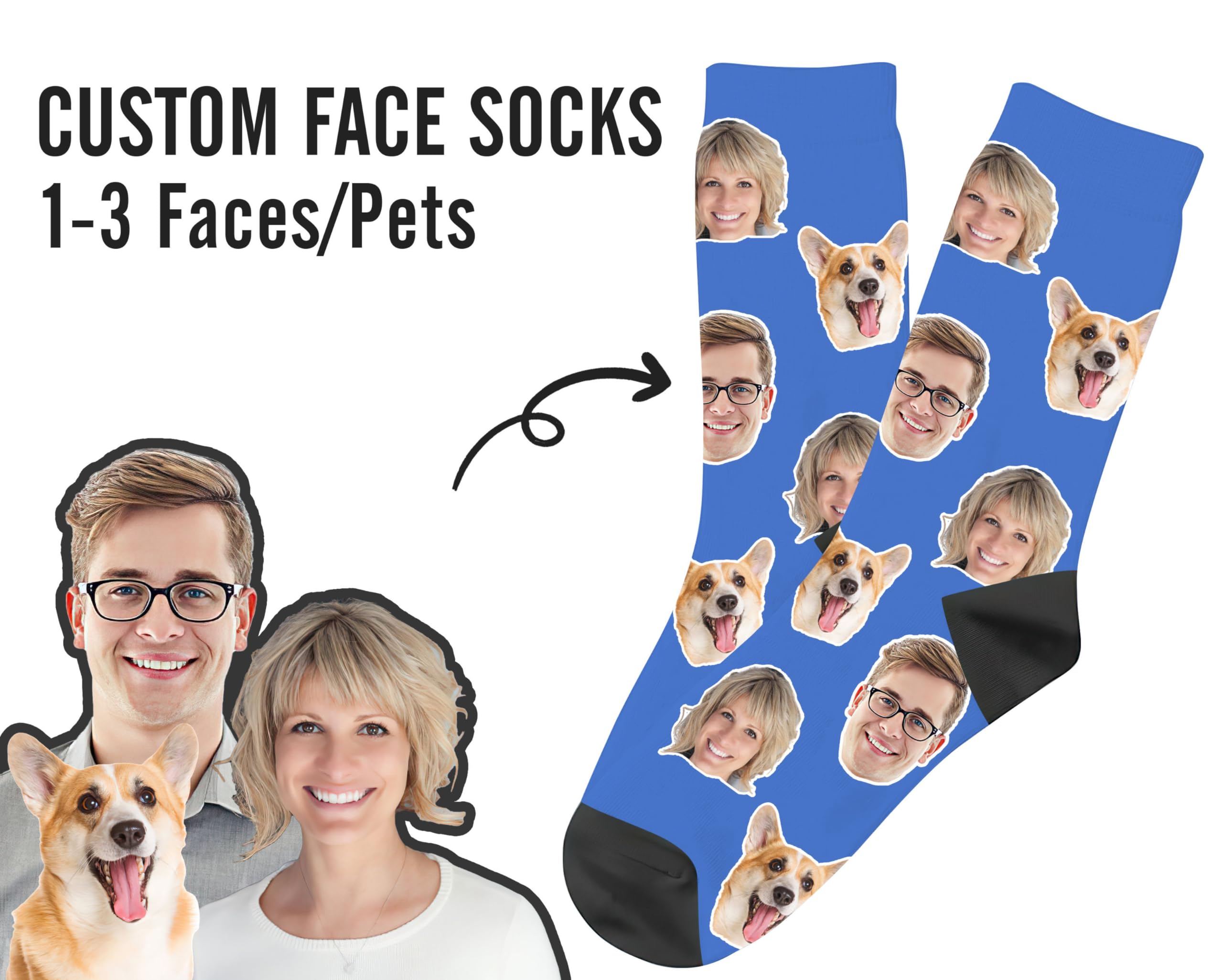 Custom Photo Socks - Personalized Face Socks for Men & Women | Unique Novelty Gift for Birthdays, Anniversaries & Couples | Fun Printed Socks for Everyday Wear & Special Occasions