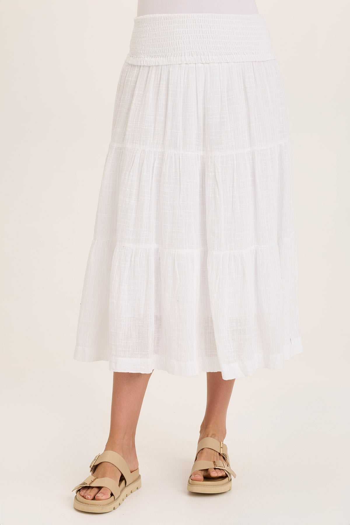 Paigene Gauze Tiered Skirt for Women - Flowy Boho Maxi Skirt with Elastic Waist | Perfect for Beach, Vacation, and Summer Outfits