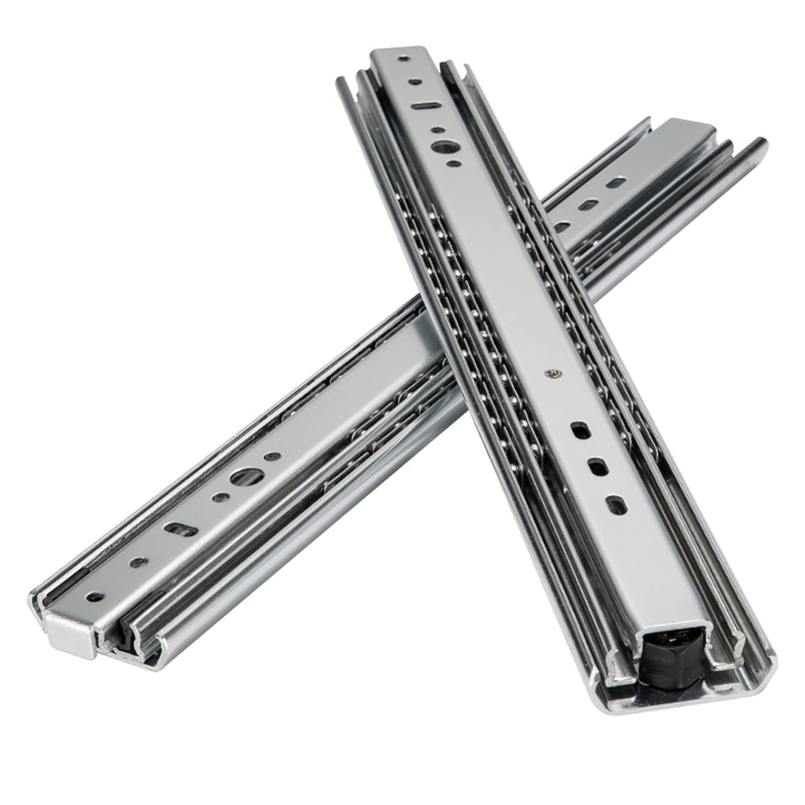 Soft Close Full Extension Ball Bearing Drawer Slides - Heavy Duty 3-Section Side Mount Cabinet Slides for Kitchen, Office & Industrial Storage Solutions