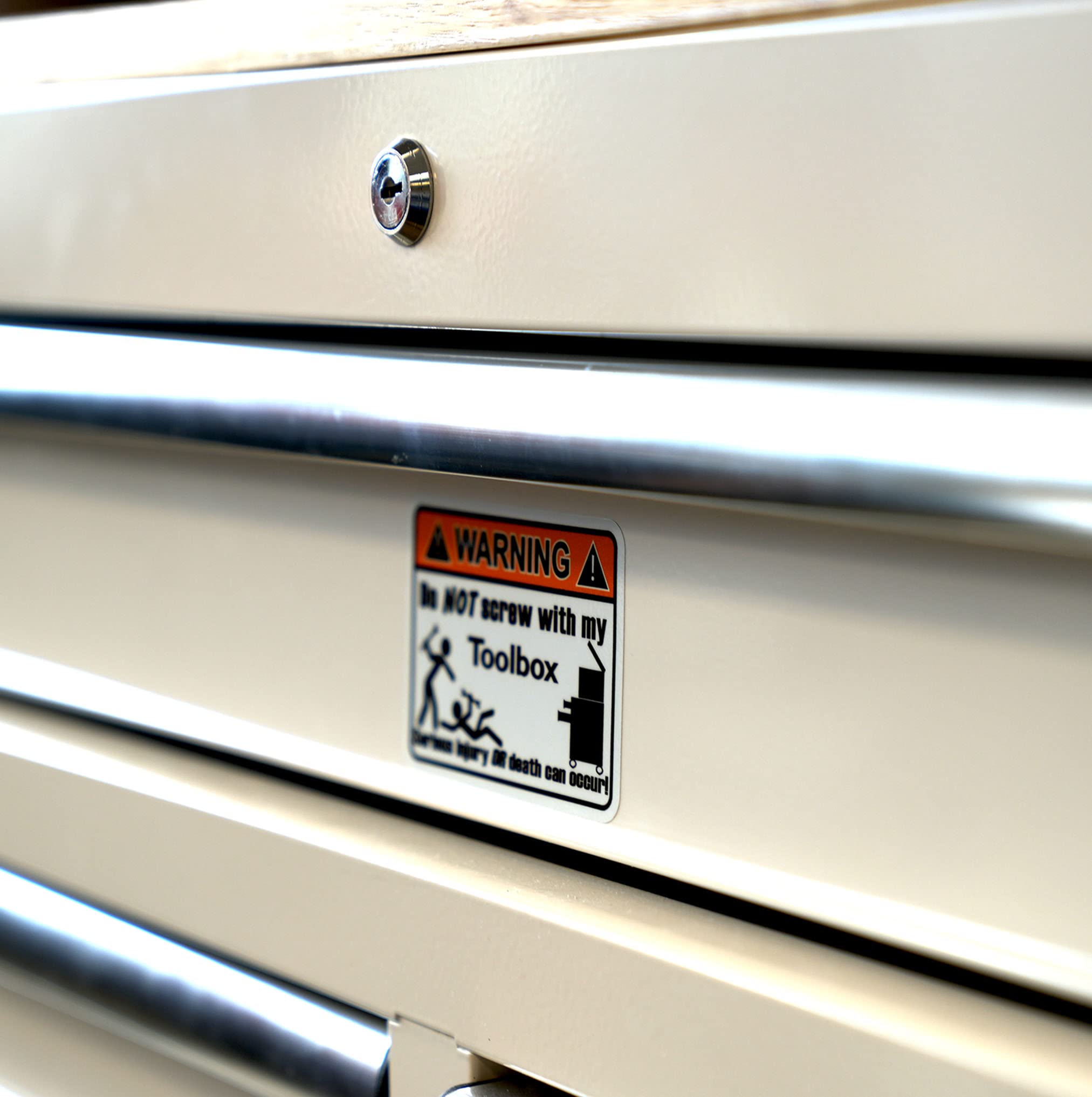 Toolbox Warning Vinyl Decal Sticker - 'Do Not Screw With' Funny Workshop Sign for Tool Chests, Garages & Workbenches
