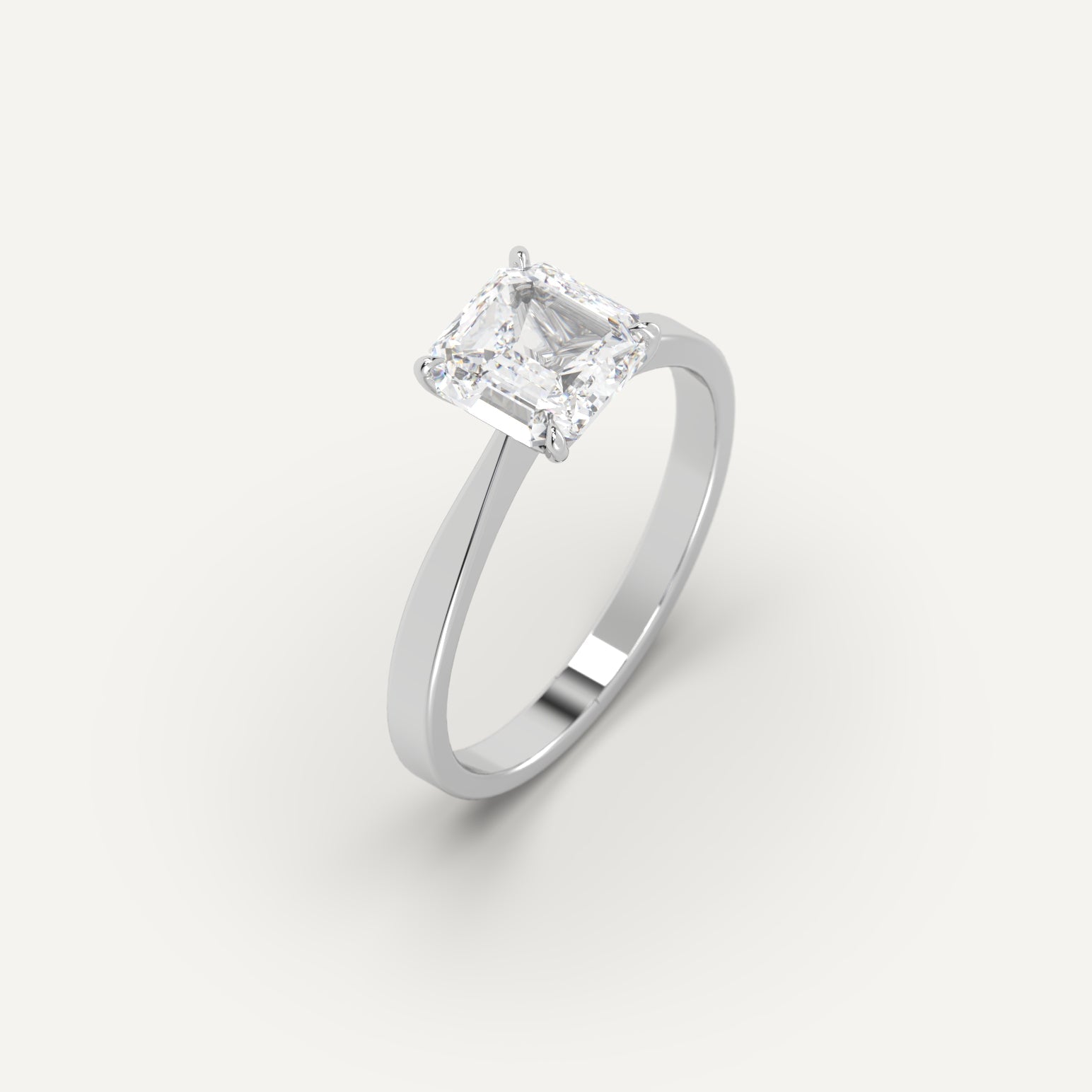 2 Carat Asscher Cut Diamond Ring - Elegant Solitaire Engagement Ring for Women | Perfect for Proposals, Anniversaries & Special Occasions