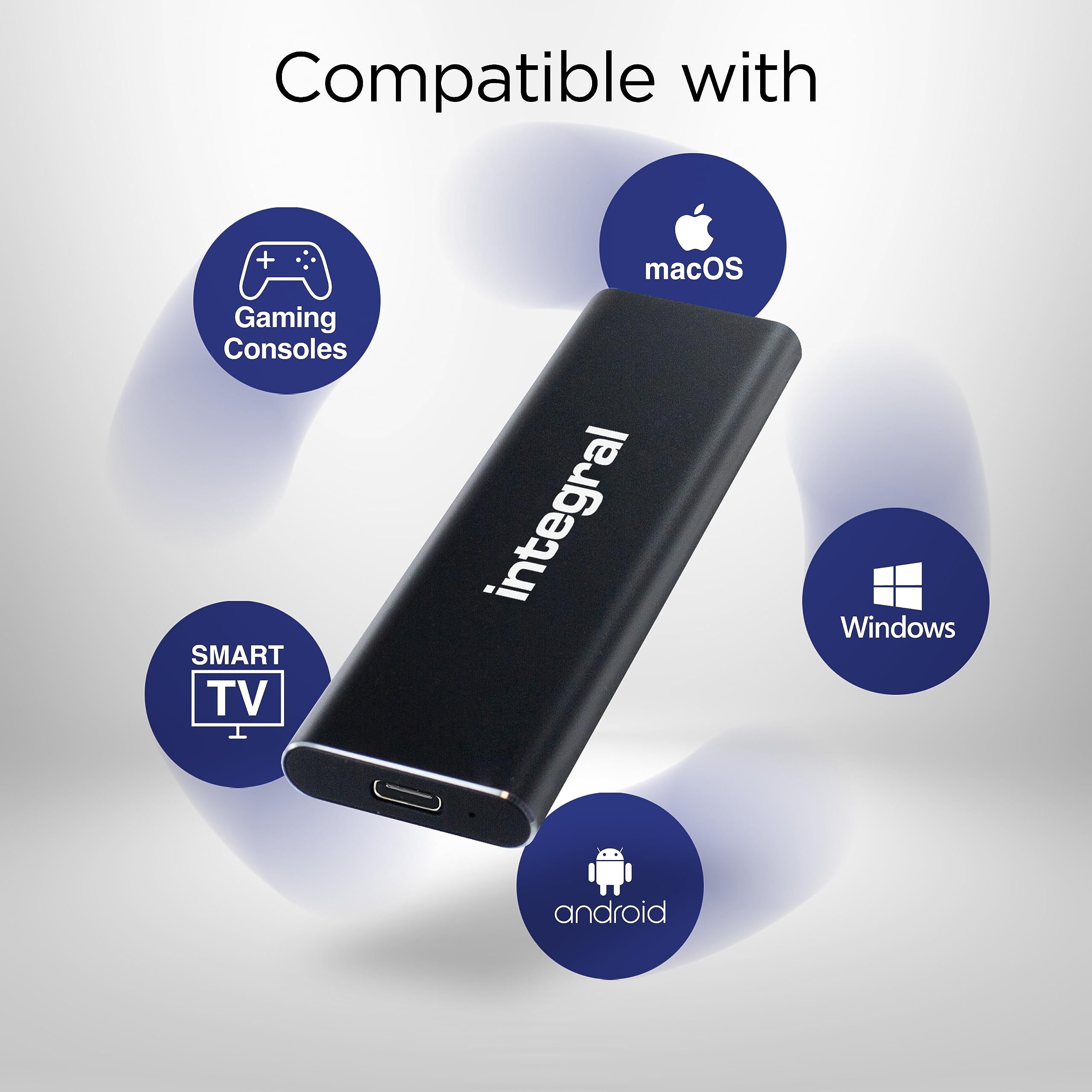Integral SlimXpress 4TB USB & USB-C 3.2 Gen 2 Portable External SSD - Ultra Fast 1050MB/s Read, 1000MB/s Write - Aluminum Enclosure - Plug & Play - Compatible with Mac, PC, XBOX & PlayStation - Perfect for Gaming, Video Editing & Data Backup