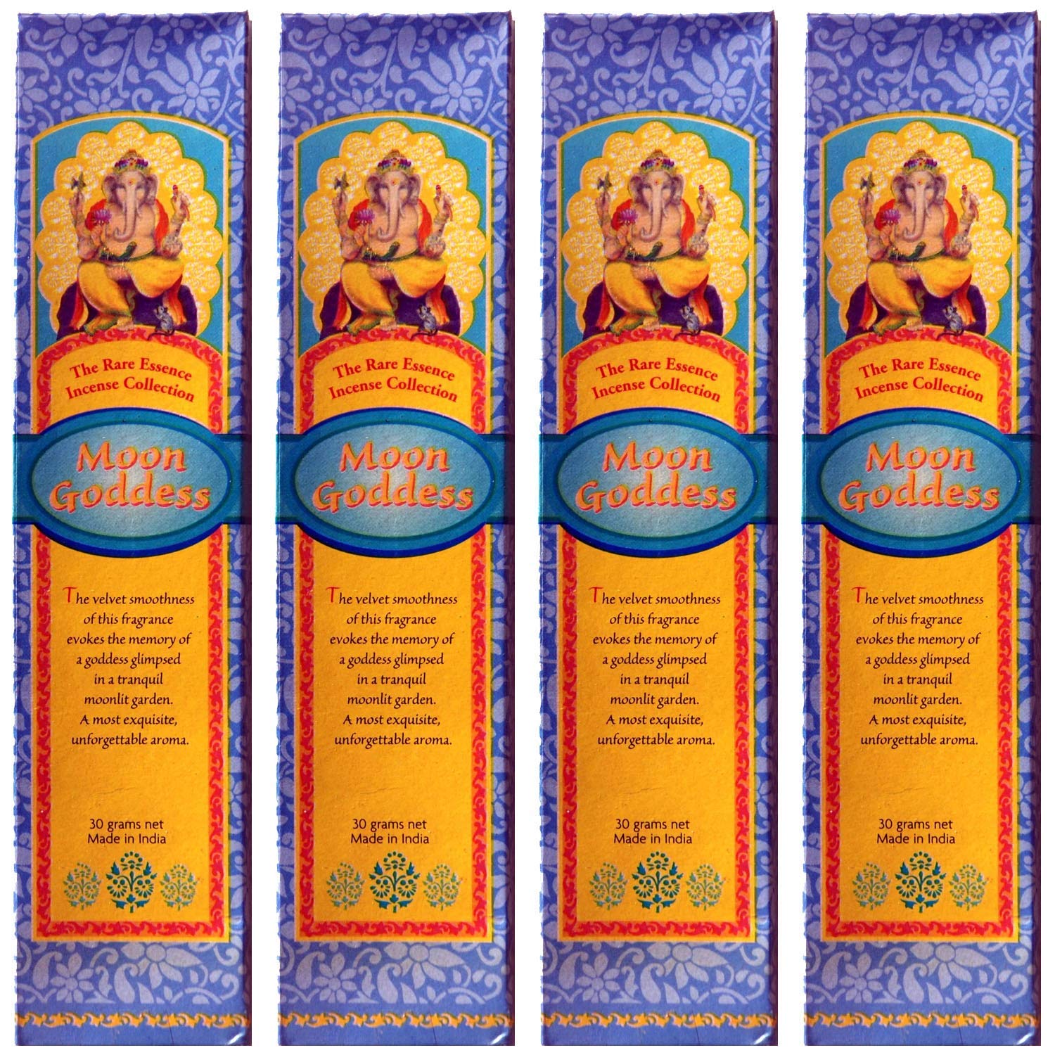 Moon Goddess Incense - 30 Gram Box (Pack of 4) - Premium Aromatic Sticks for Meditation, Yoga & Spiritual Rituals - Perfect for Home, Temple & Wellness Spaces