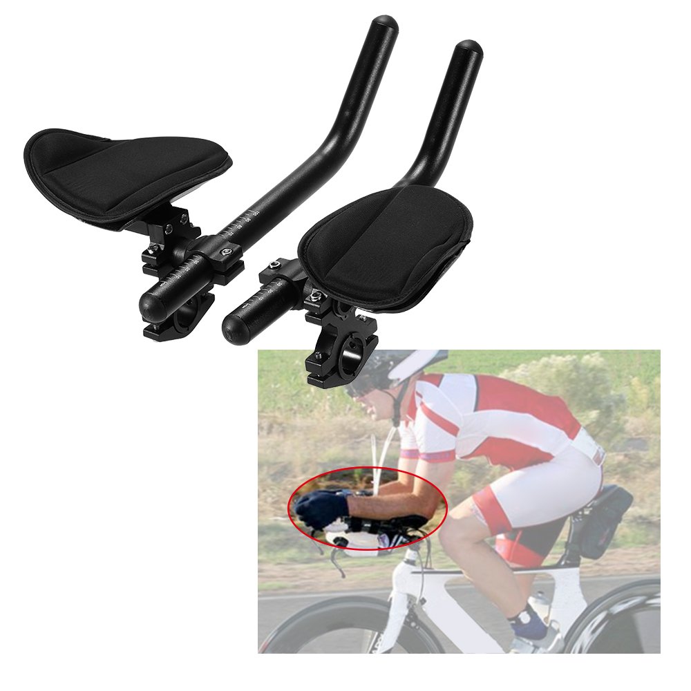 Lixada Bike Aero Bar - Lightweight Aluminum Alloy Handlebar Rest for Road Bikes, Mountain Bikes & Triathlon - Ergonomic Arm Support for Long Distance Cycling, Comfortable Riding Position - Perfect for Training, Racing & Endurance Rides