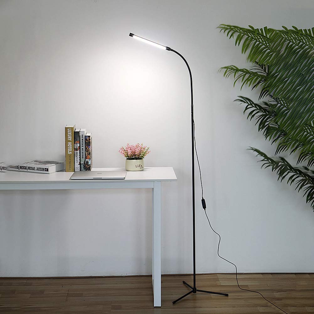 Adjustable LED Floor Lamp with USB Port - Dimmable Standing Light for Reading, Studying, Sewing & Painting - Perfect for Living Room, Bedroom & Office Lighting