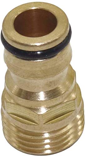 YIWANGO Brass Pipe Connectors - 2 Pack Universal Copper Hose Tap Adapter, Threaded Water Pipe Joiner Fitting for Garden, Mixer & Plumbing (Outdoor Watering Tools, DIY Home Improvement Projects)