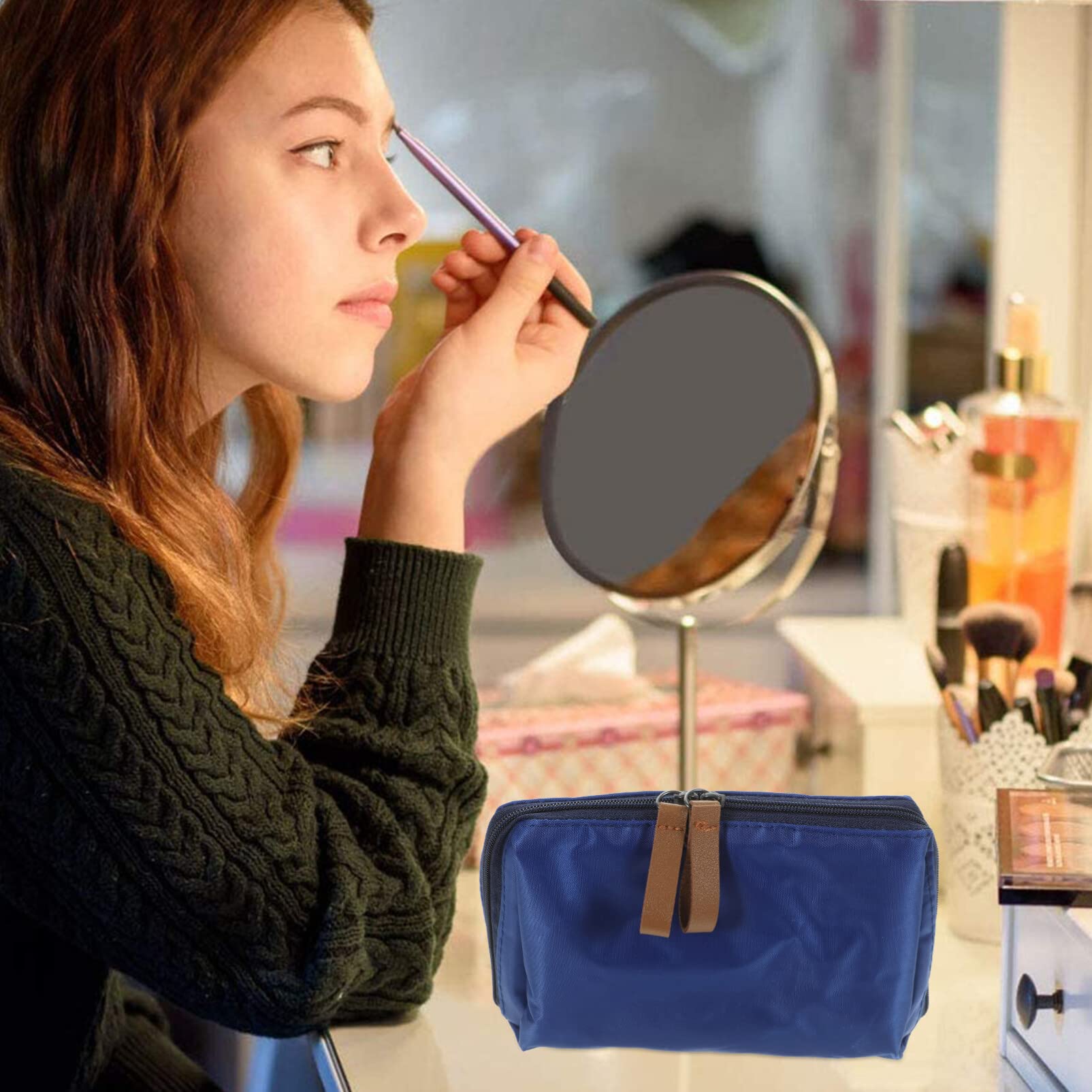 FOMIYES Women's Travel Makeup Bag - Waterproof Cosmetic Organizer with Zipper for Lipstick, Brushes & Mini Essentials | Perfect for Purse, Business Trips & Tourism Accessories