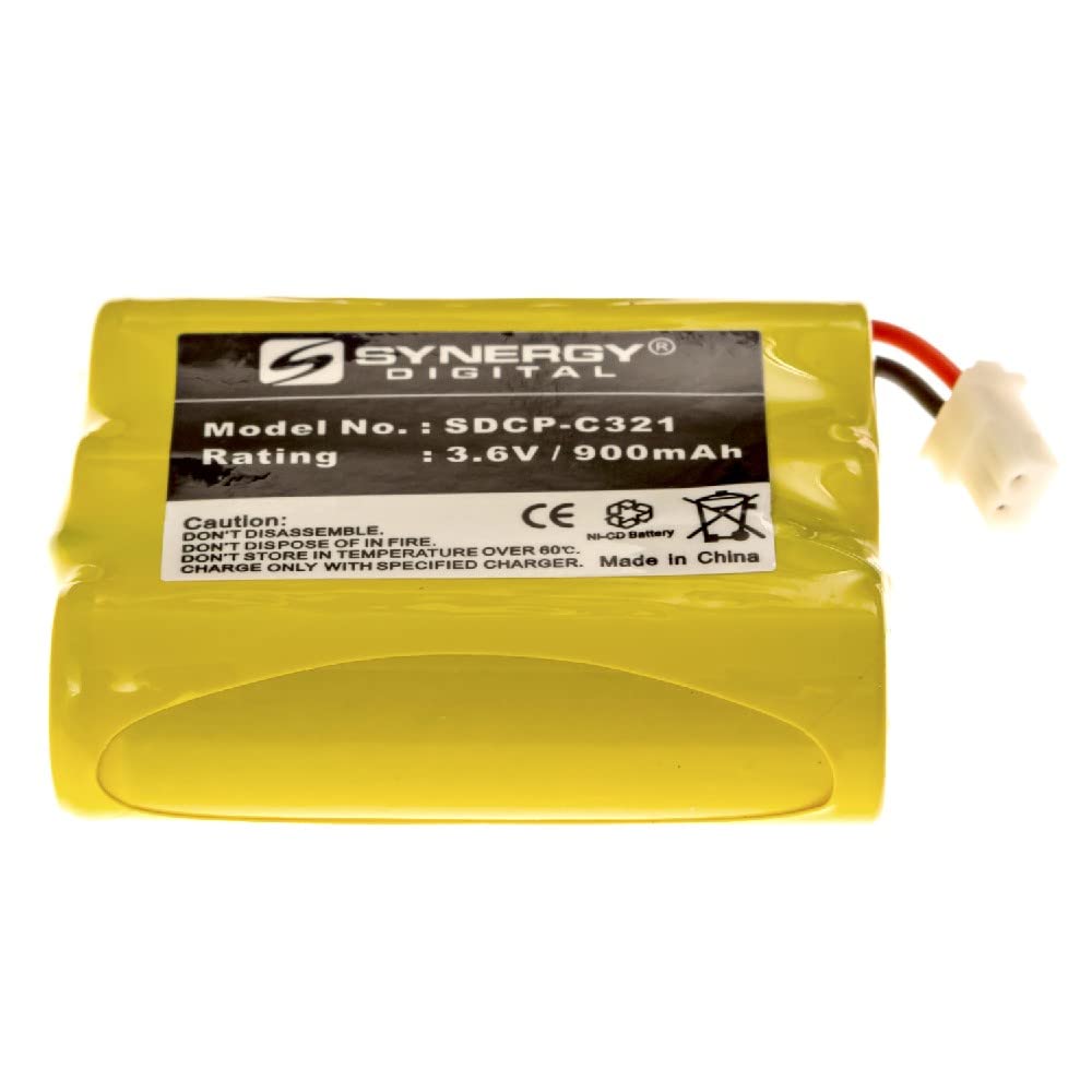 Synergy Digital Rechargeable Ni-CD 3.6V 900mAh Cordless Phone Batteries - 2 Pack | Compatible with GE 52358 & Similar Models | Perfect for Home/Office Cordless Phones & Wireless Devices