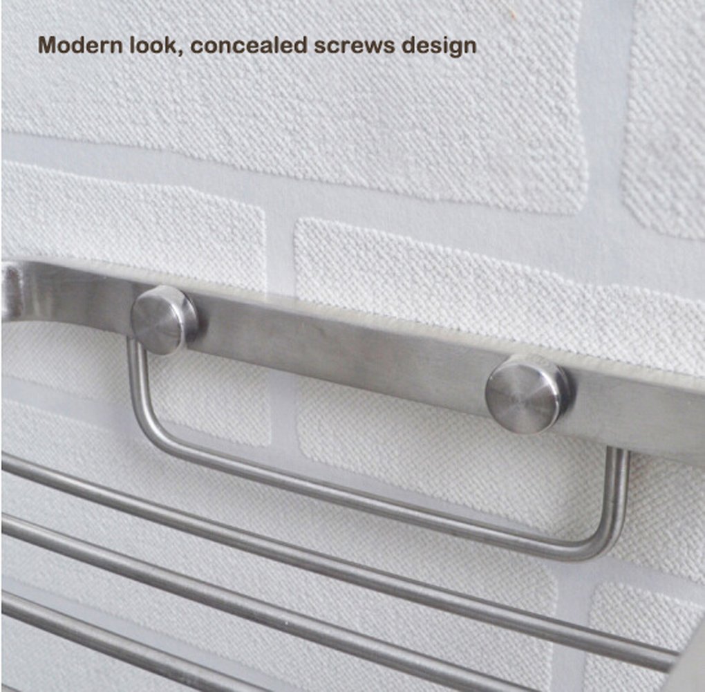 Deezio Premium SUS-304 Stainless Steel Soap Dish Holder - Wall Mounted Shower Soap Saver Basket with Drainage (Satin Nickel) - Ideal for Bathroom, Kitchen & RV Use