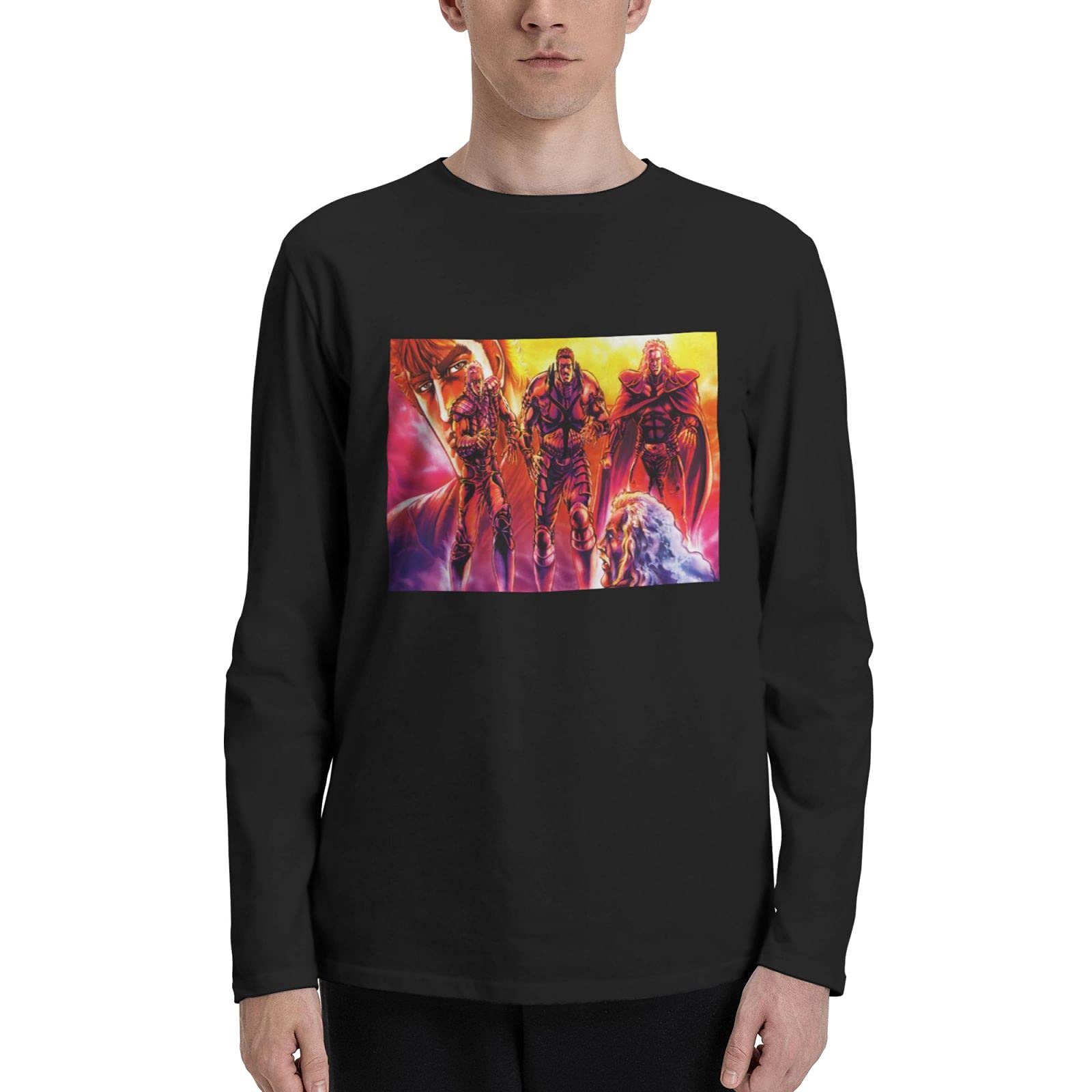 Fist of The North Star Anime Men's Cotton Long Sleeve T-Shirt - Breathable Performance Shirt for Casual Wear, Gym & Cosplay