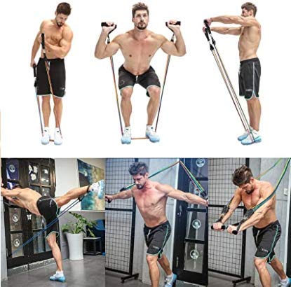 Premium Fitness Resistance Bands Set - 5-Piece Exercise Elastic Bands for Strength Training, Pull Ups, Bodybuilding, Yoga & Pilates - Home Gym Equipment for Weight Lifting & Stretching - Ideal for Home Workouts & Professional Training