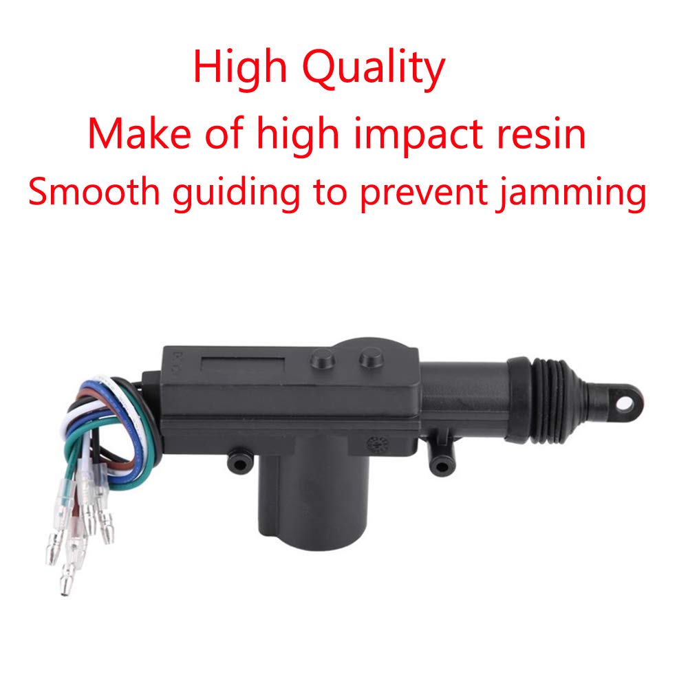 ESUPPORT Universal 12V Heavy Duty High Power 5-Wire Car Door Lock Actuator - Black - Compatible with Most Vehicles, Perfect for Central Locking System Installation & Auto Door Repair