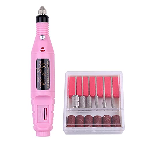 Layhou Electric Nail Drill Polish Kit - 20000 RPM USB Powered Manicure Pedicure Machine with 6 Drill Bits for Home & Salon Use | Professional Nail Care for Gel Polish Removal, Acrylic Nails & At-Home Spa Treatments