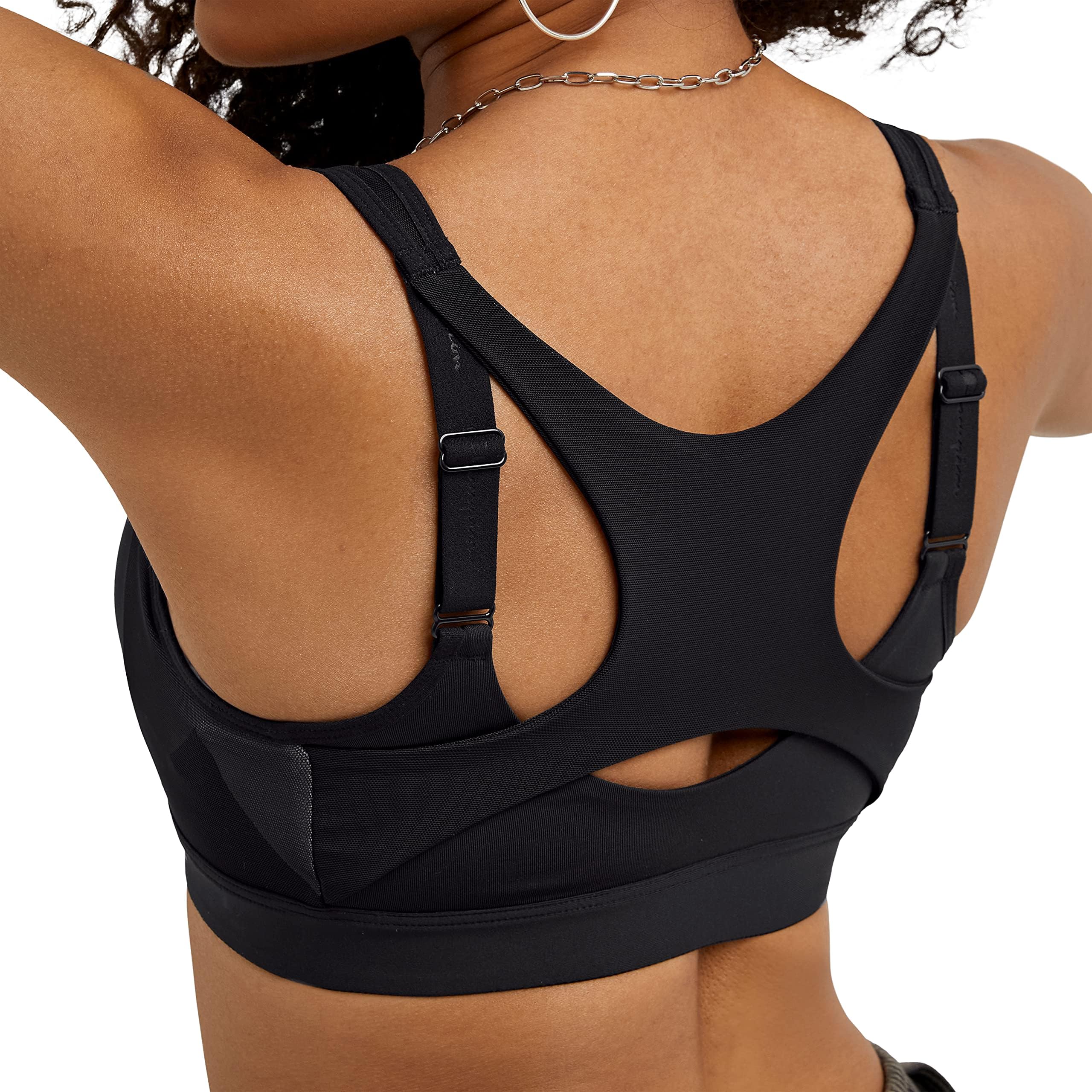 Champion Women's High-Impact Zip Front Sports Bra - Wirefree Motion Control Workout Bra for Running, Gym & CrossFit Training