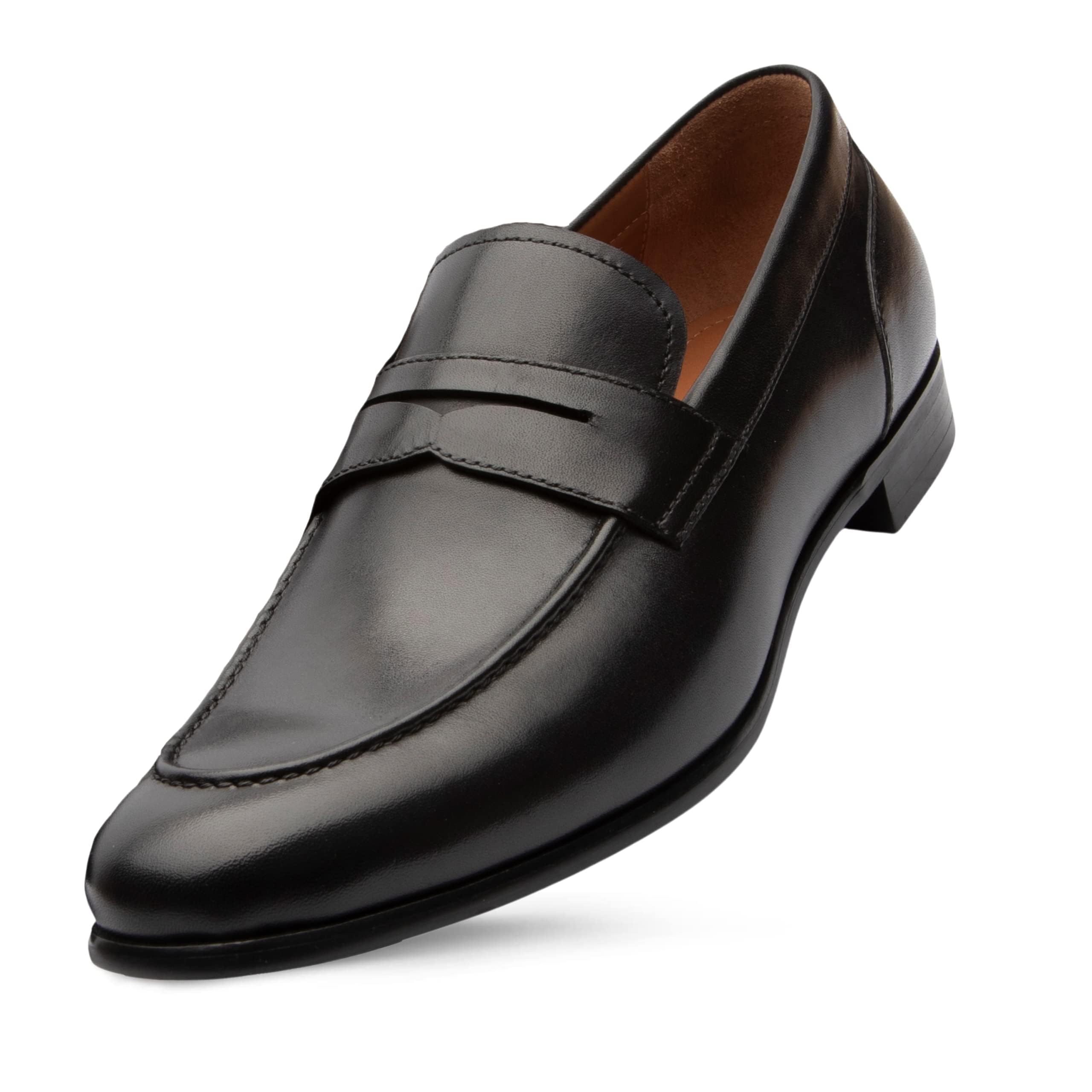 Dunross & Sons Men's Brookes Penny Loafer Slip-On Dress Shoes for Business & Formal Occasions - Comfortable Leather Loafers for Office, Wedding & Professional Events