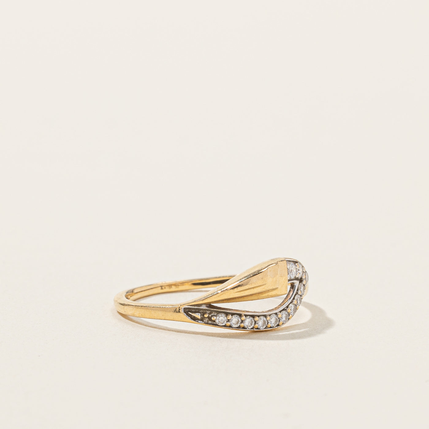 0.15ctw Diamond Bypass Ring - Size 6.5 | Elegant Stackable Wedding Band, Anniversary Gift for Her | Perfect for Engagement, Proposal & Special Occasions