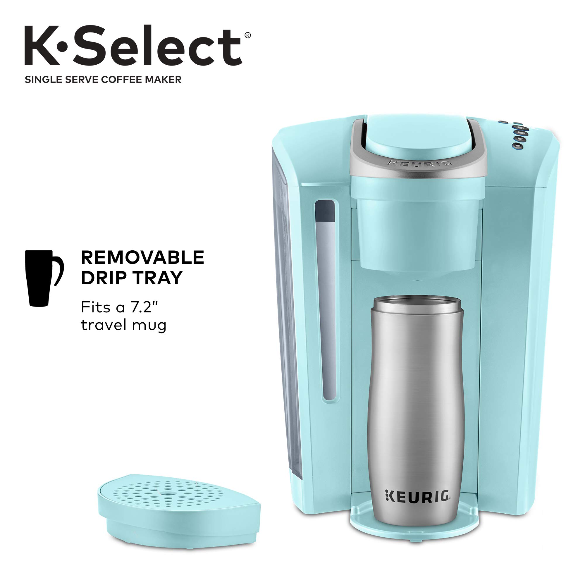 Keurig K-Select Single-Serve K-Cup Pod Coffee Maker - Brews Hot & Iced Coffee, Tea, Cocoa - Compact for Home, Office & Dorm Use - Oasis Design - Perfect for Morning Brews & Quick Refreshments