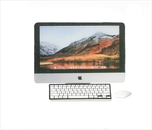 Miniature Desktop Computer Set for Dollhouse - 1:12 Scale Mini PC with Monitor & Keyboard - Perfect for Dollhouse Decor, DIY Crafts, and Miniature Collectors