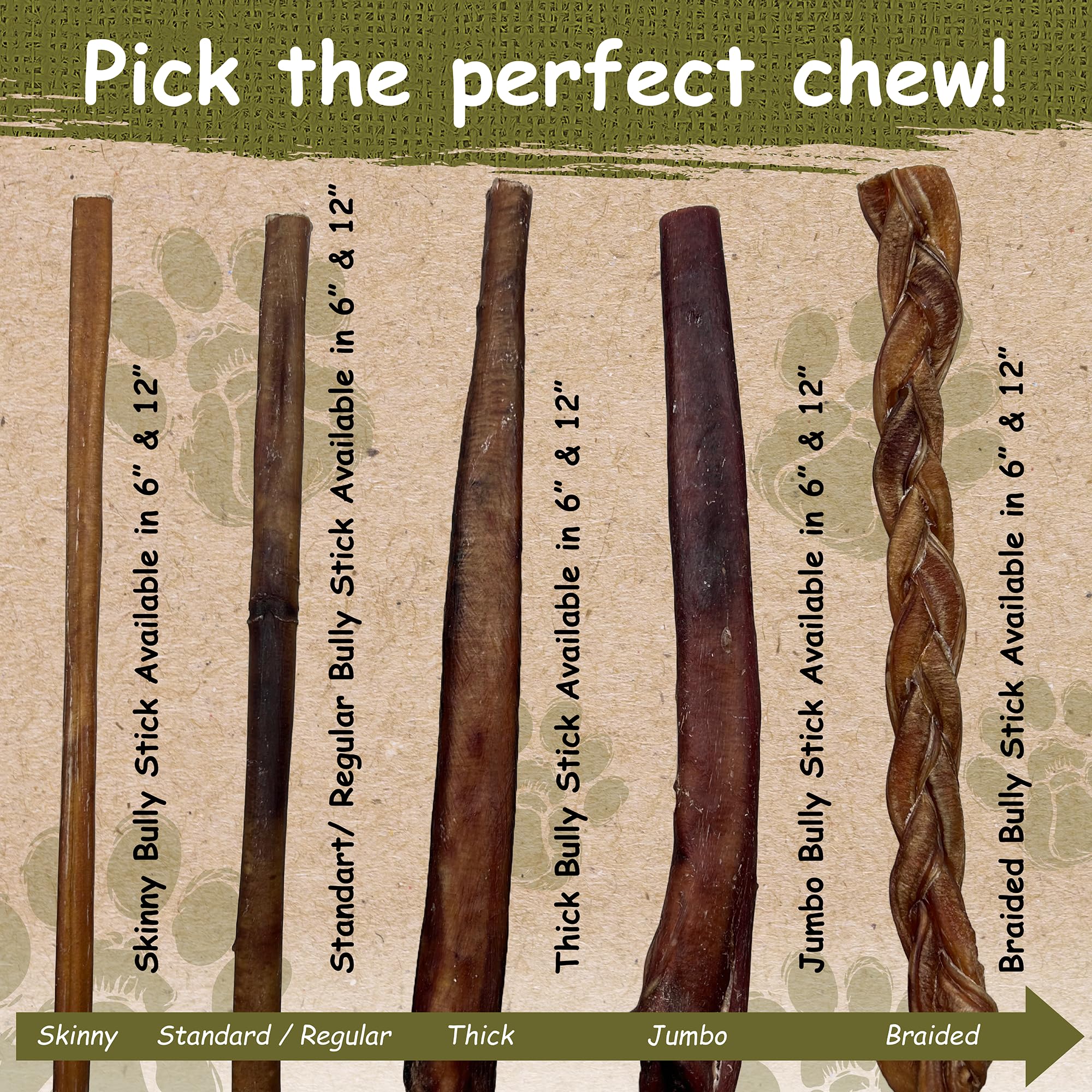 Premium 12 Inch Bully Sticks for Dogs - 100% Natural Grass-Fed Beef Chews | High Protein, Grain-Free, Digestible Dog Treats | Supports Dental Health & Fresh Breath | 10 Pack - Perfect for Training, Teething Puppies & Aggressive Chewers