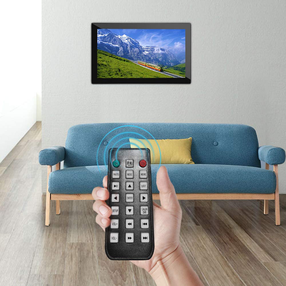 18.5 Inch Digital Photo Frame with Remote Control - Electronic Photo Album & Advertising Display, Supports Pictures, Videos, Music Playback, Clock & Calendar - Perfect for Home Decor, Office Display & Gift Giving