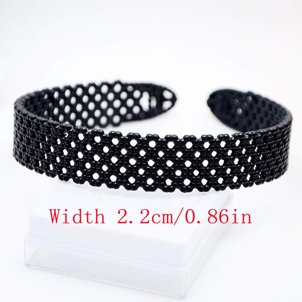 Numblartd 8-Pack Plastic Wide Side Black Hair Bands with Teeth for Men & Women - Fashion Classic Hair Hoops with Comb for Washing Face, Makeup & Daily Styling
