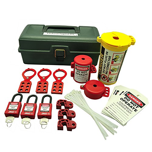 ZING 7129 RecycLockout Lockout Tagout Kit - 32-Piece Safety Lockout Tagout (LOTO) Kit with Deluxe Tool Box for Industrial Equipment Maintenance & Electrical Safety | OSHA Compliant Workplace Safety Solution
