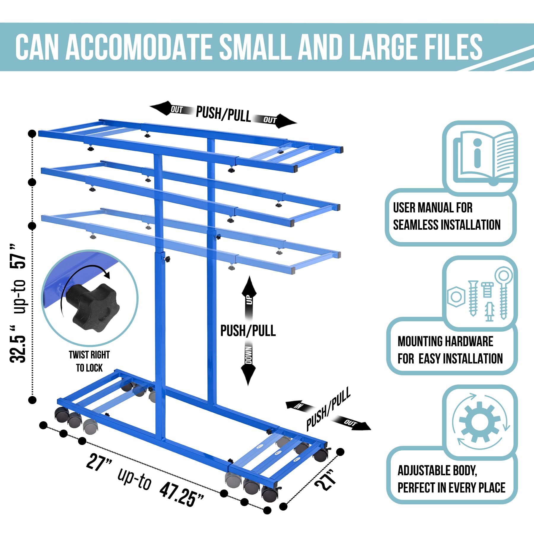 Adir Adjustable Blueprint Holder - Portable Construction Plan Organizer for Jobsite & Office - Perfect for Architects, Engineers, and Contractors