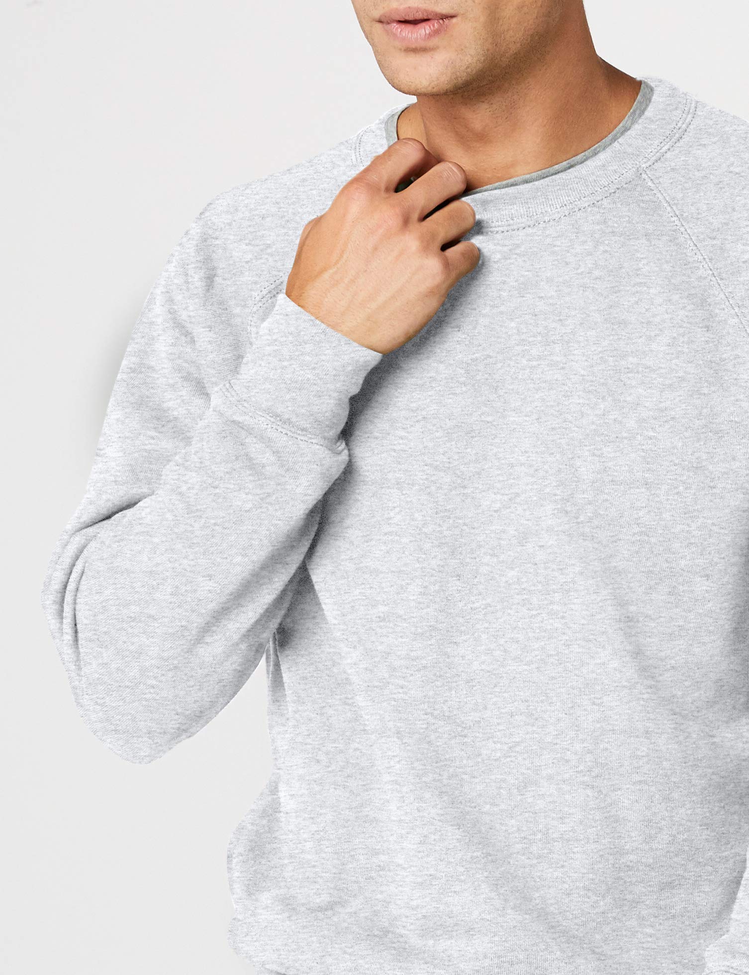 Fruit of the Loom Men's Raglan Sweatshirt - Soft Cotton Blend Pullover for Casual Wear, Gym & Lounge - Comfortable Long Sleeve Crewneck Sweater for Everyday Style