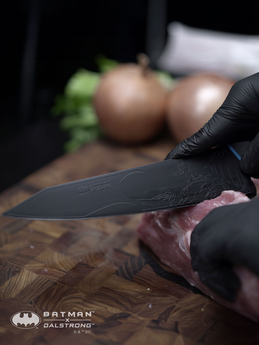 Dalstrong Batman Shadow Black Edition 8-Inch Chef's Knife - High Carbon German Steel Kitchen Knife for Professional Chefs & Home Cooking - Perfect for Slicing, Dicing & Chopping Vegetables, Meat & Herbs