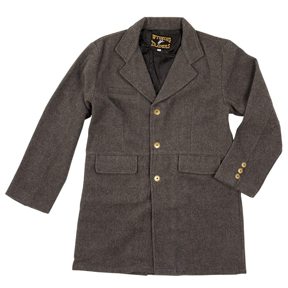 Wyoming Traders Men's Wool Frock Coat - Size Small, Charcoal Gray - Perfect for Formal Events, Weddings & Victorian Costumes