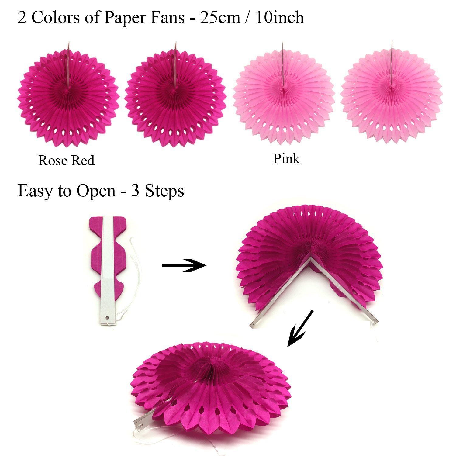 Pink Birthday Party Decorations for Girls & Women - Happy Birthday Banner, Curtains, Paper Pompoms, Fans, Garland & Confetti Balloons | Perfect for Birthday Parties, Baby Showers & Special Celebrations