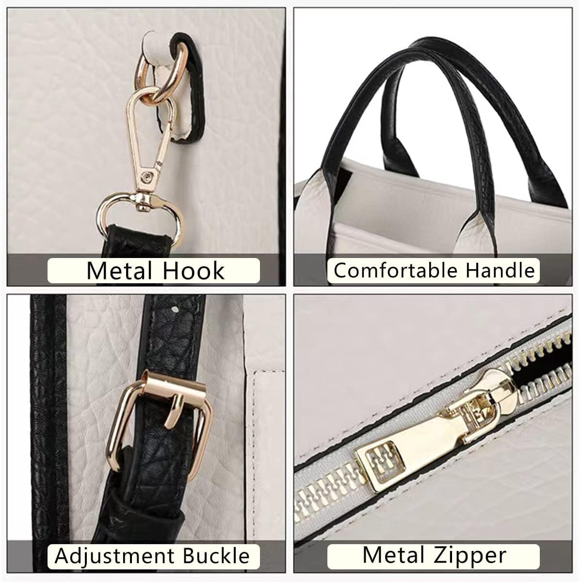 Stylish Large Leather Tote Bag for Women - Premium Top Handle Crossbody Handbag Purse - Perfect for Work, Travel & Everyday Use