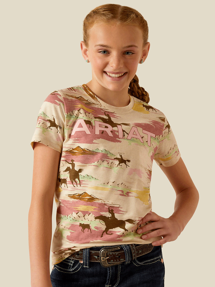 Ariat Kids Hawaiian Short Sleeve T-Shirt - Colorful Casual Shirt for Boys & Girls - Perfect for Beach, Summer & Outdoor Activities