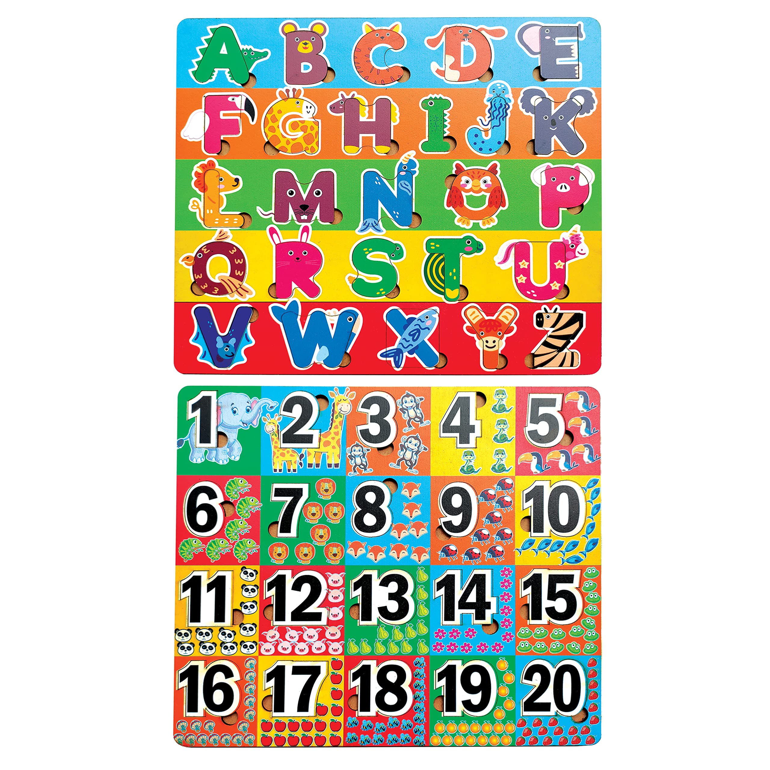 JOYWOW Wooden Alphabet & Numbers Puzzle - Montessori Learning Toy for Toddlers Ages 2-4 | Educational ABC 123 Game | Perfect Gift for Preschool Boys & Girls | Use for Homeschooling, Classroom Activities & Early Childhood Development
