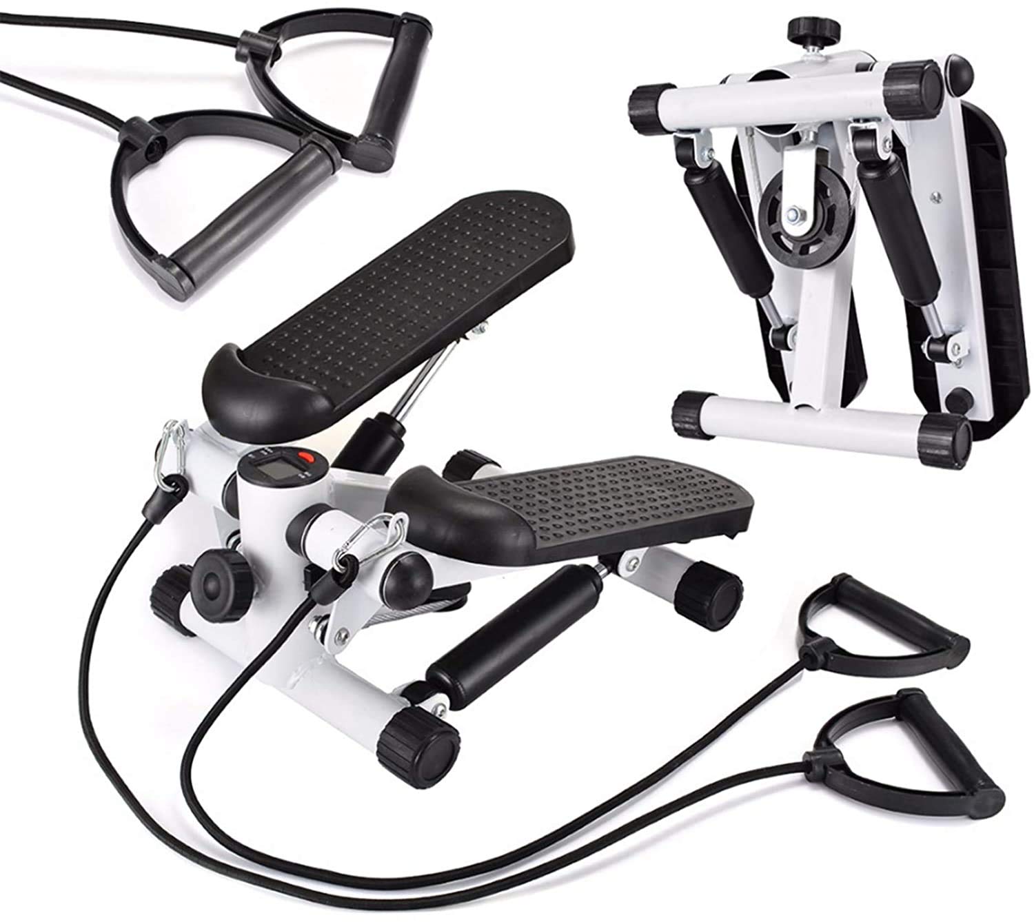 Jukkre Stepper Step Machine with Resistance Bands - Durable & Safe Mini Stair Climber with Non-Slip Foot Pedals for Home Workouts | Cardio Training Equipment for Weight Loss, Aerobic Exercise & Family Fitness | Perfect for Small Spaces, Apartment & Office Use